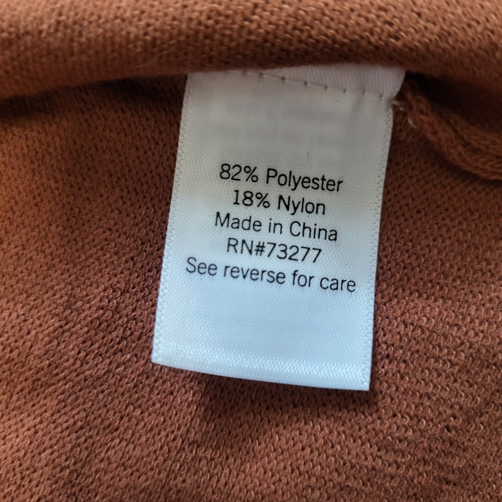 Nine West Womens Longline Open Front Cardigan Rust Brown Knit Sweater Large NEW - Picture 4 of 8